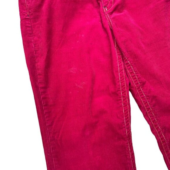 Y2K 2000s Tommy Hilfiger Contrast Stitch Red Corduroy Flare Bootcut Pants 12 - Picture 7 of 8